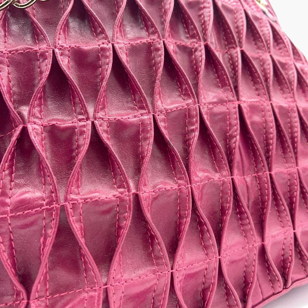 ANDREW MARC Pleated Leather Shoulder Bag (Rose Pink) - Picture 7 of 10